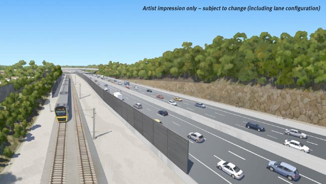 New artist impression of the Coomera Connector: The Shores