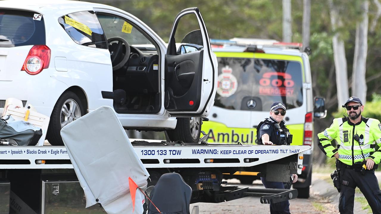 The scene on Anthony Street in Kingston after a man on a mobility scooter was killed in a crash. Picture: John Gass