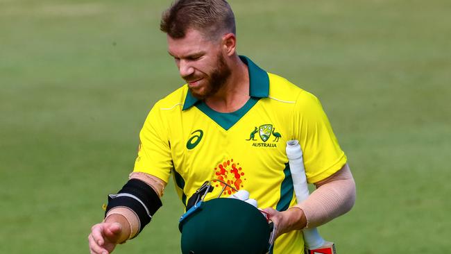 Australia's David Warner is back in the green and gold after a 12 month ban