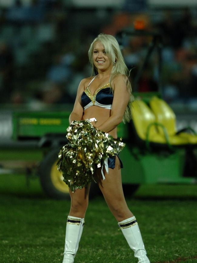 NRL NQ Cowboys V South Sydney at Dairy Farmers Stadium. North Qld Cowboys Hot Squad cheerleaders.