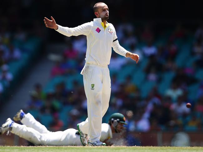 Nathan Lyon is hoping to have an impact on day five at the SCG. Picture: Brett Costello