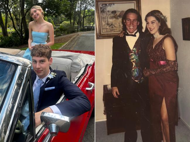 Cooper Moore and Charlotte McCulloch on their way to their formal.