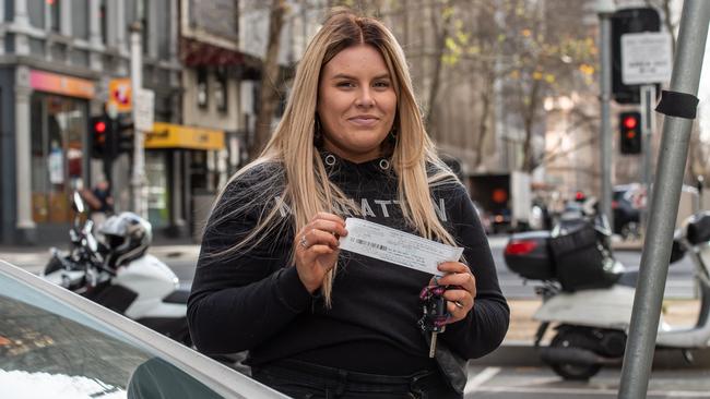 Rachael Moulder was fined $83 in Queen St. Picture: Jason Edwards