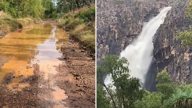 Gunlom Falls reopening has been delayed due to heavy rainfall.