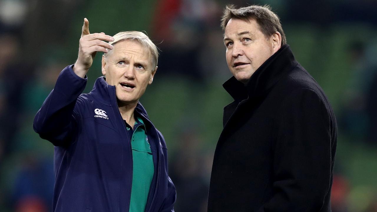 Ireland coach Joe Schmidt and All Blacks rival Steve Hansen before the Test.