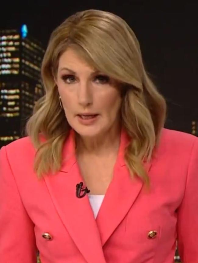 Channel 7 Brisbane newsreader Sharyn Ghidella reading her final news bulletin on Tuesday, July 9.