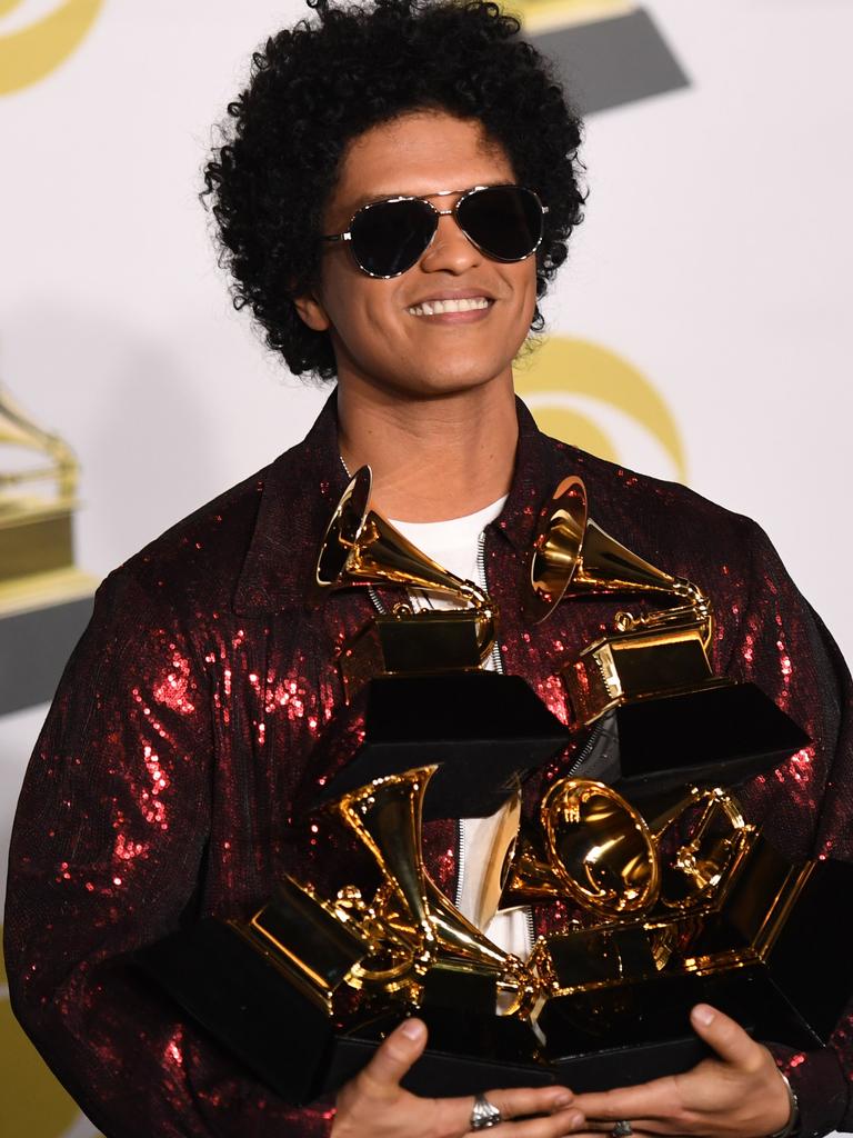 Grammy winner Bruno Mars’ song When I Was Your Man draws similarities with Flowers. Picture: AFP PHOTO / Don EMMERT