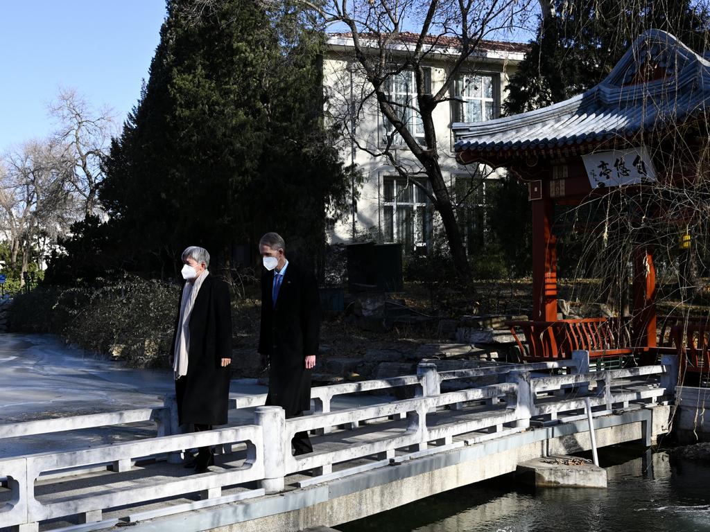 Penny Wong is meeting Chinese counterpart Wang Yi in Beijing for the first talks between ministers in China in four years. Picture: AAP Image/Lukas Coch/ POOL NCA NewsWire