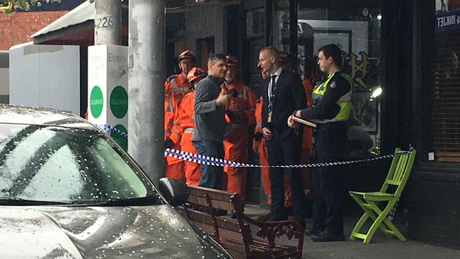 SES and police on Glen Huntly Rd. Picture: Chanel Zagon