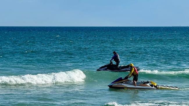 The search which was underway after the swimmer disappeared while in the water off Stockton Beach on November 26. 2023. Picture: Facebook