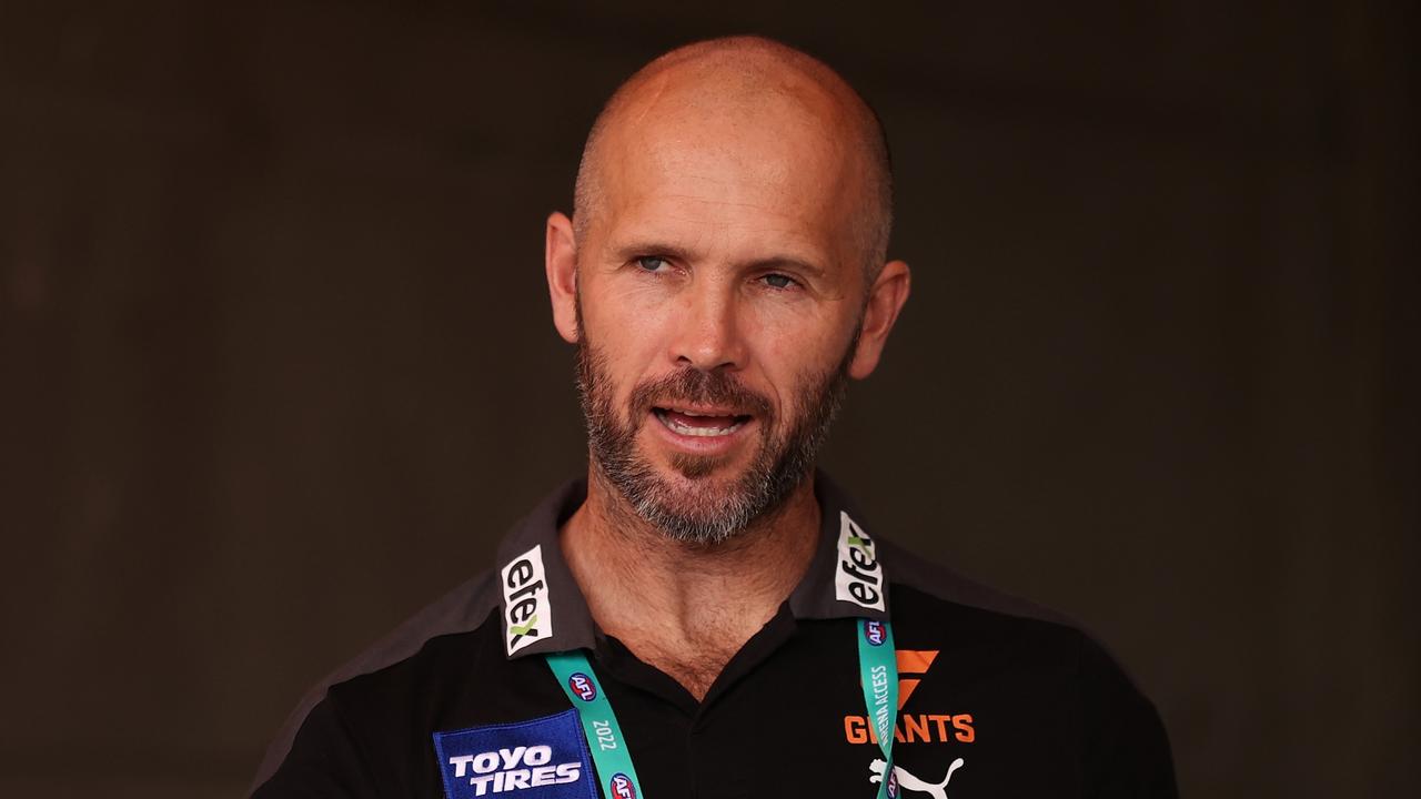 Mark McVeigh is coaching the Giants for the time being. Picture: Cameron Spencer/AFL Photos/via Getty Images