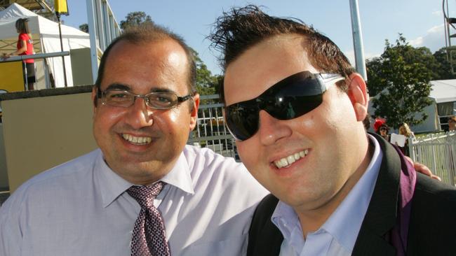 Mark Furler and Nathanael Cooper in 2009. Picture: Brett Wortman