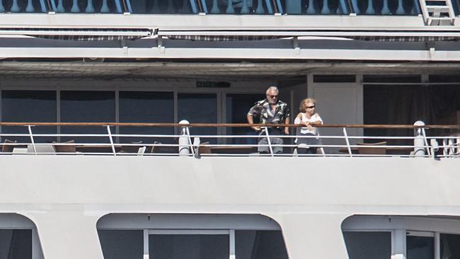 Pacific Princess passengers on the decks. Picture: Sarah Matray