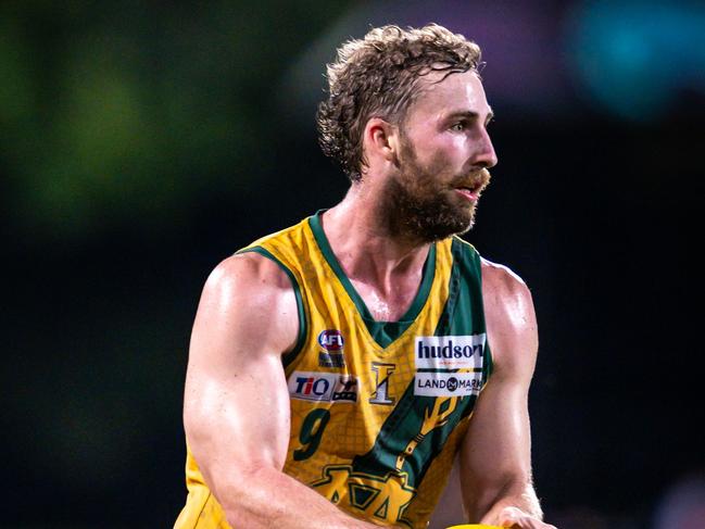 Dylan Landt playing for St Mary's in the 2024-25 NTFL season. Picture: Patch Clapp / AFLNT Media