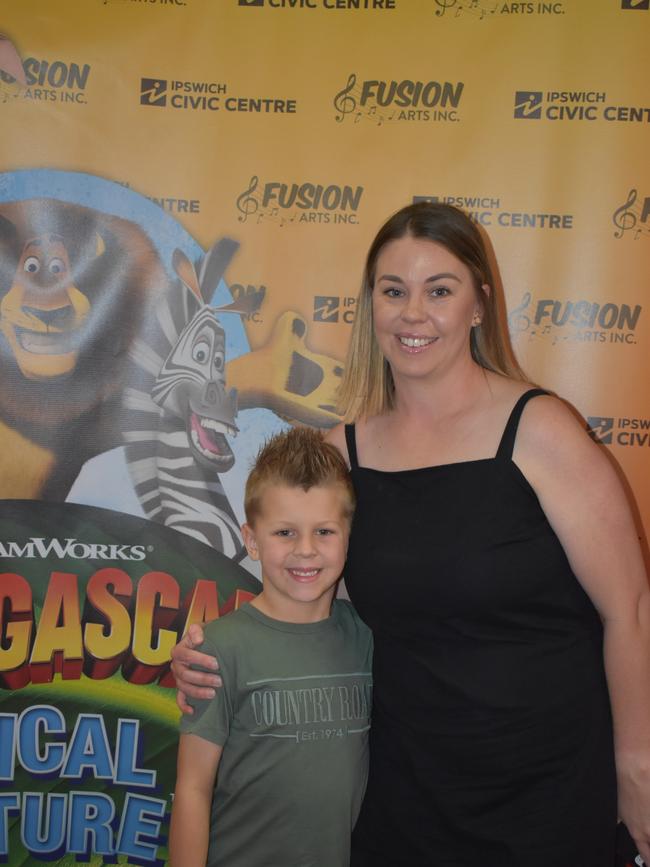 Stacey Vonharten and Parker Vonharten at Madagascar A Musical Adventure Jr. presented by Fusion Arts Inc and Ipswich Civic Centre. Photo: Georgie Walker