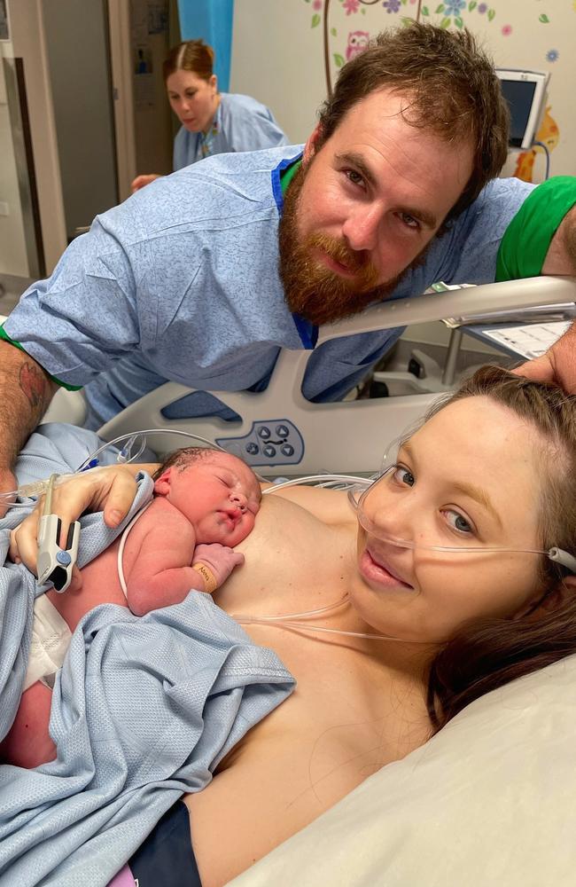 Daniel and Madalyn May-lyons were the only couple at Toowoomba Base Hospital to welcome a Christmas bundle of Joy, Ella Paige-Rose May-lyons. December 25, 2023.