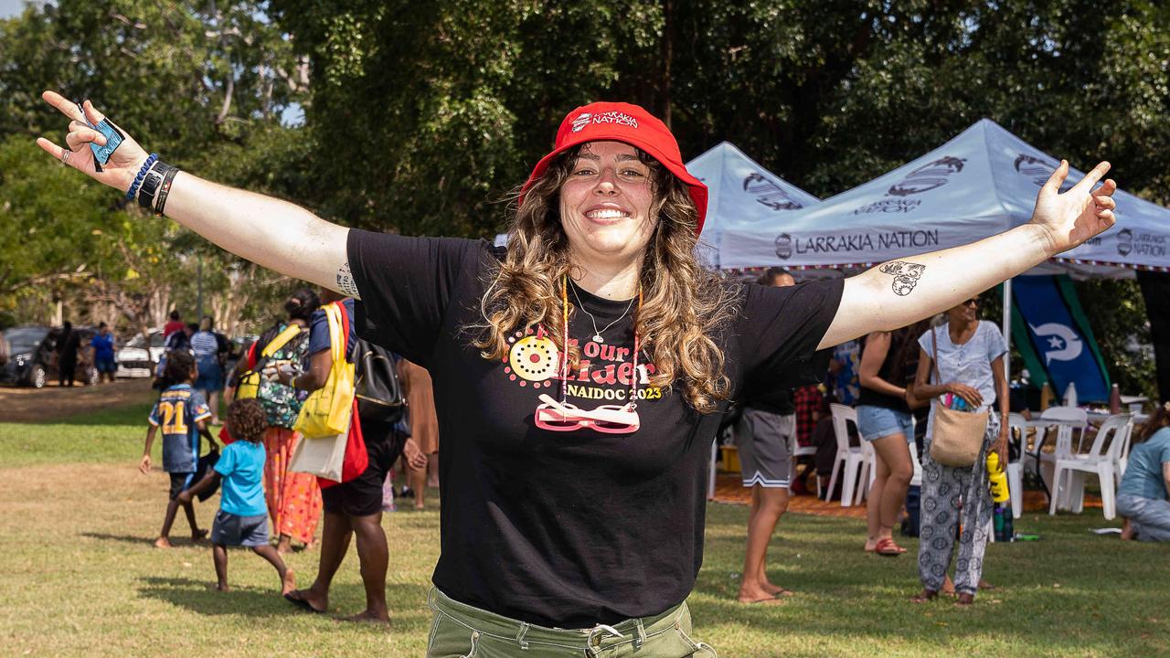 Kate Clements at the Charles Darwin University Darwin NAIDOC Family Fun Day at University Pirates Rugby Union Oval, Casuarina. Picture: Pema Tamang Pakhrin