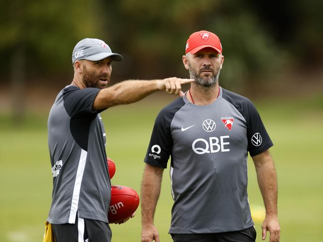 The McVeigh brothers have linked up as part of Sydney’s new-look coaching panel. Picture: Phil Hillyard