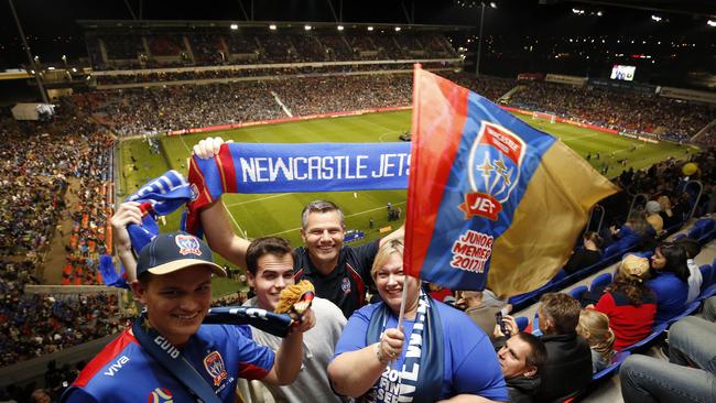 The Jets hosted the Melbourne Victory at McDonald Jones Stadium in the 2018 A-League Men’s grand final. (AAP Image/Darren Pateman)