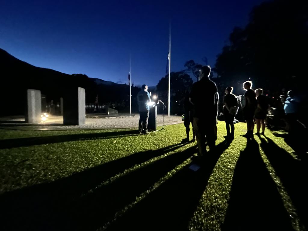Mr Albanese delivered the ANZAC address at the Dawn Service at Isurava on April 25 last year. Picture: Warren Brown