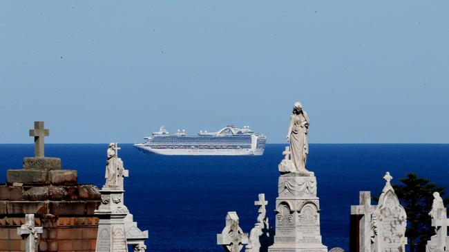 The Ruby Princess off the coast of Bronte, Sydney, on April 5. Picture: Matrix pictures