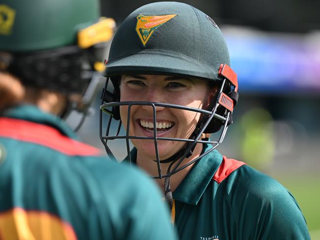 Rachel Trenaman before to making a return from a long injury layoff in Tasmania’s WNCL win on Saturday. (Photo by Steve Bell/Getty Images)