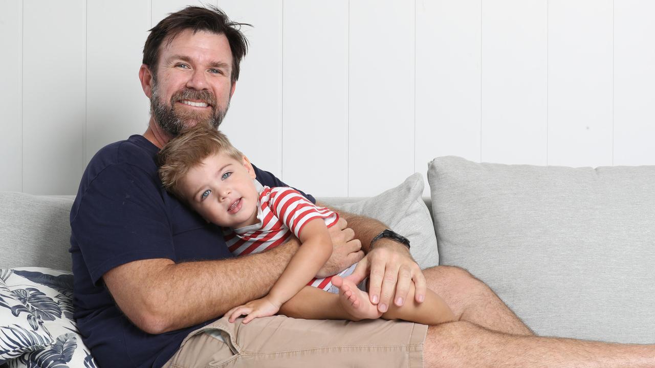 Kip Wightman with son Rafael 2yrs at home. Photo: Annette Dew