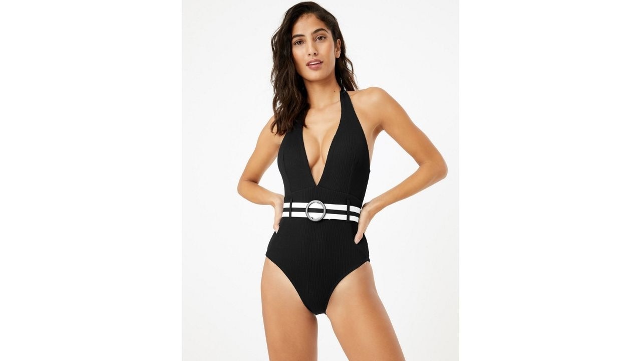 Marks & Spencer Ribbed Belted Plunge Swimsuit