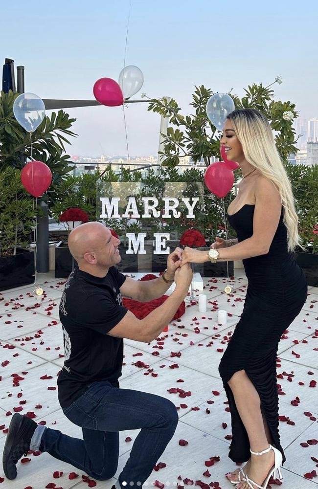 The couple got engaged in Dubai in March. Picture: Instagram