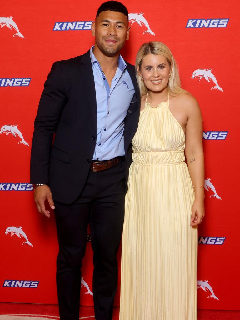 Jamayne Isaako with Abby Sutherland at the Dolphins awards night on Thursday. Picture: Steve Pohlner