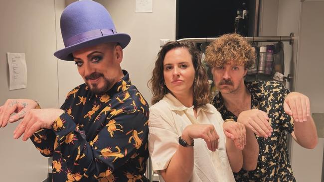 Raygun hanging out with the rich and famous, including Boy George. Picture: Instagram