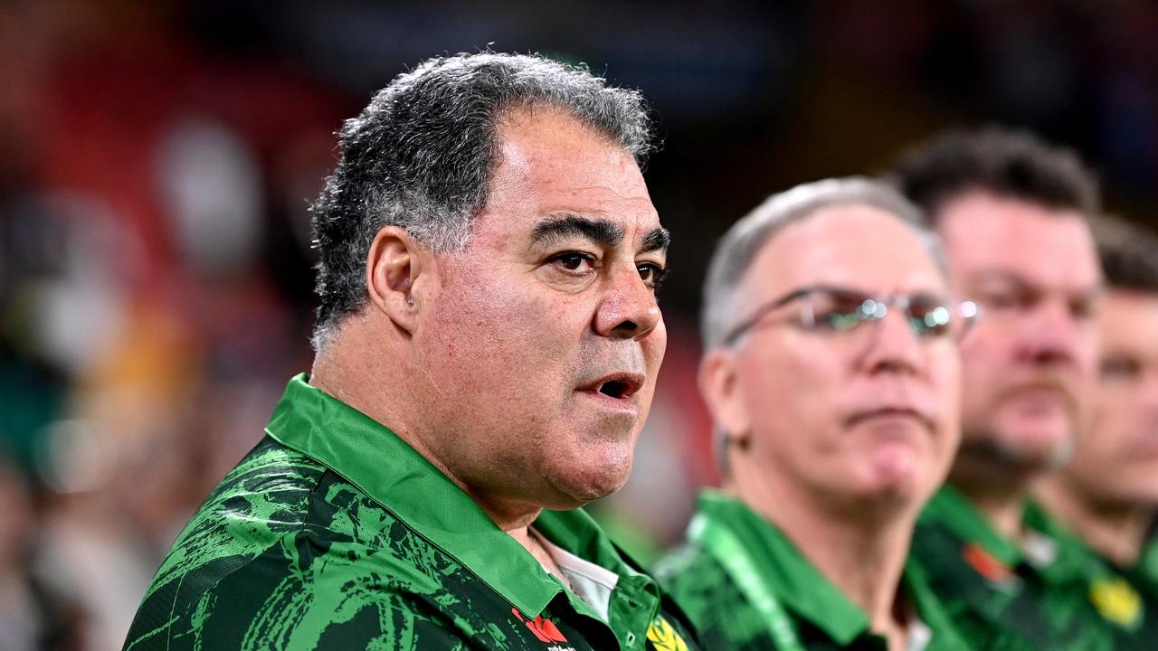 Kangaroos coach Mal Meninga has handed the captaincy to James Tedesco, while Isaah Yeo and Cameron Murray are vice-captains. Picture: Bradley Kanaris/Getty Images