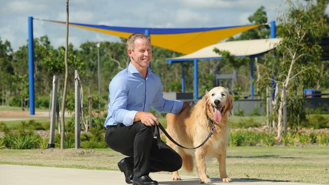 Glen Maidment at Sanctum with his dog Jack.