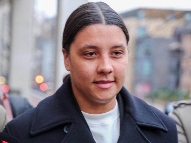 Matildas captain and Chelsea star footballer Sam Kerr pictured outside Kingston Crown Court on January 14. Photo: Jacquelin Magnay