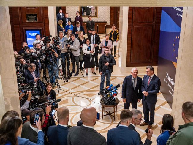 The EU-Ukraine Foreign Minister's meeting in Kyiv, amid the Russian invasion in Ukraine. Picture: Ukrainian Foreign Ministry press-service / AFP