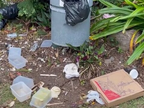 Rubbish littered across the resort
