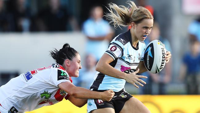 Cronulla Sharks Botille Vette-Welsh during their game against St George in Round 3. Picture: Brett Costello