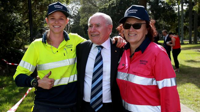 Mr Howard and Mrs Martin went all across Burwood meeting locals. Picture: Toby Zerna