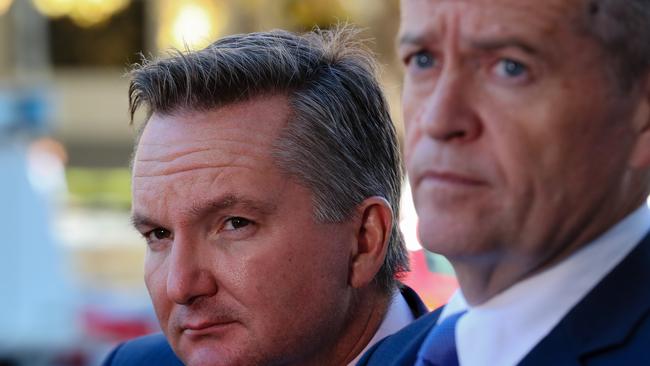 Chris Bowen with Bill Shorten. Picture: AAP.