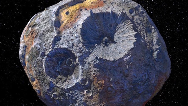 Artist's concept of the asteroid 16 Psyche, which is thought to be a stripped planetary core. Picture: NASA