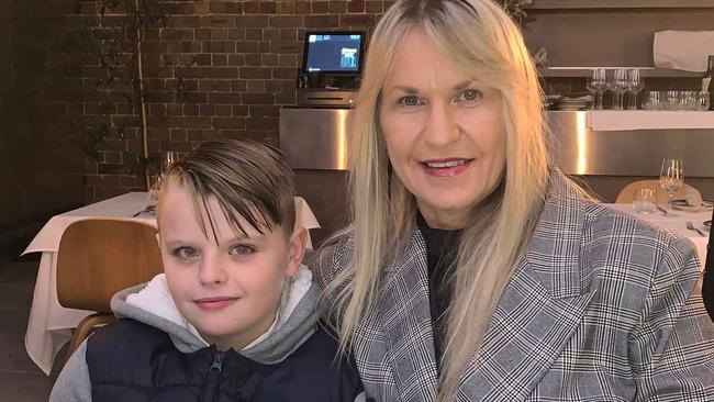 Tristian Frahm with his grandmother, Samantha Skerritt. Picture: Supplied