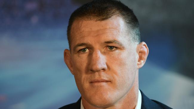 Paul Gallen at Wednesday’s press conference. Picture: AAP