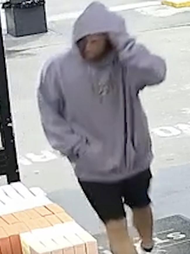 CCTV footage of the man who robbed the station. Picture: Tweed-Byron Police District