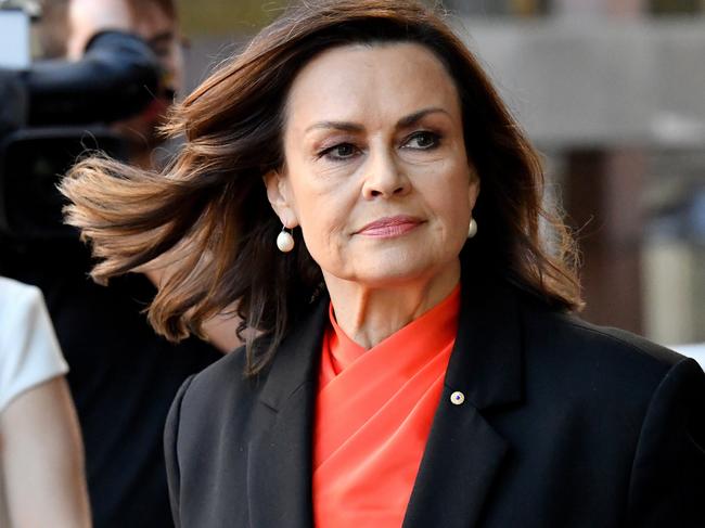 Lisa Wilkinson arrives at the Federal Court of Australia in Sydney, Tuesday, February 13, 2024. (AAP Image/Bianca De Marchi) NO ARCHIVING