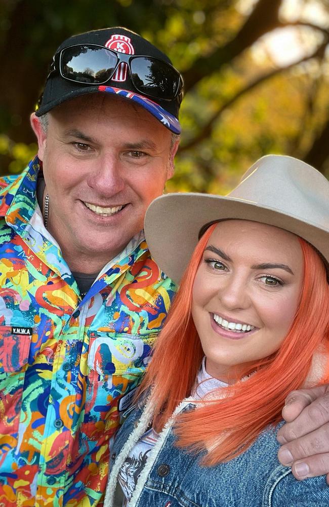 Taylor Moss and her dad whose mental health struggled inspired her song Real Man. Picture: Supplied.