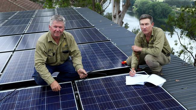 The Libs/Nats pledge interest-free loans for up to 300,000 households to install solar energy and battery storage systems. Picture: Hollie Adams