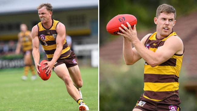 Aspley Hornets QAFL players Tom Templeton and Jordan Hayden. Picture: Highflyer Images