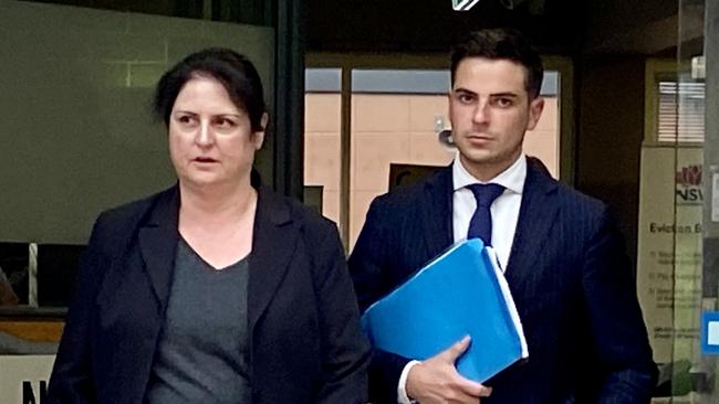 Matthew Laba leaving Sutherland Local Court with Michelle Manousis. Picture: Ashleigh Tullis