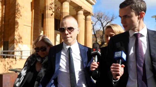 Apostle Broikos leaves the Adelaide Magistrates Court. Broikos is the youngest person in SA arrested under Operation Ironside. Picture: Kelly Barnes