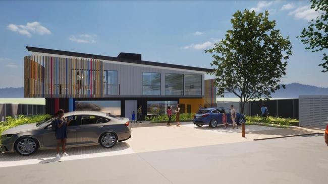 A bit fancy: An artist’s impression of how the new school and daycare would look from Howarth St. Image: supplied